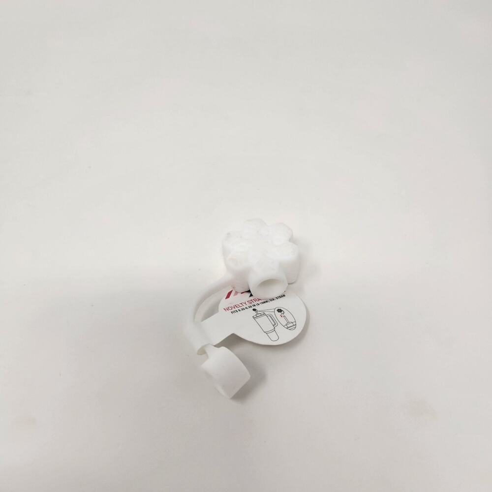 White Snowflake Tumbler Straw Cover